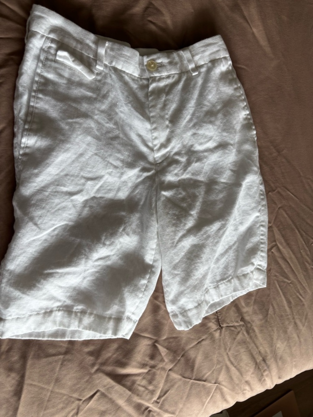 Boys Polo Ralph Lauren White Linen Shorts-size 12